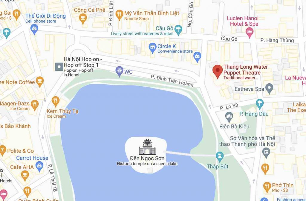 Google Maps Thang Long Water Puppet Theater location